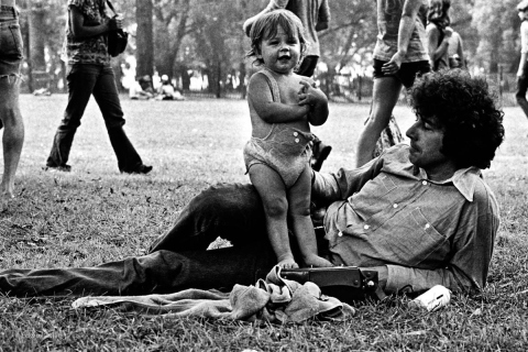 Father Child On Grass 1973 Mariposa Folk Festival