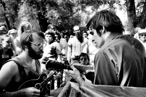 Two Mandolin Players 1974 Mariposa Folk Festival