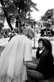 Estelle Klein, Alice Gerrard and Tom Anderson on stage 1974 Mariposa Folk Festival
