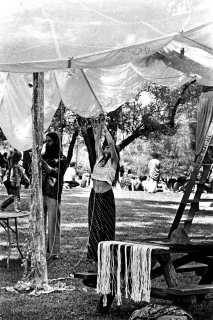 Adjusting Tent 1973 Mariposa Folk Festival