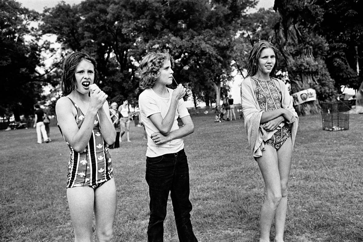 Three Girls Watching 1974 Mariposa Folk Festival