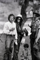 Bob Dylan and Sara (and son on the grass?) next to U.Philips 1972 Mariposa Folk Festival